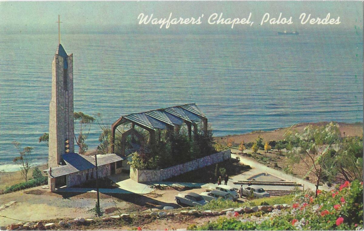 Vintage postcards for Patt Morrison column on L.A. church architecture