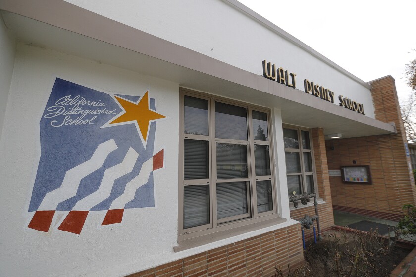 Artwork of the California Distinguished School logo from previous recognition at Walt Disney Elementary School in Burbank. Late last month, the school was one of three Burbank Unified elementary campuses to earn California Distinguished School honors.