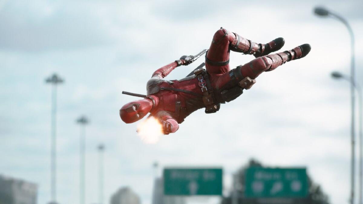 Ryan Reynolds in a scene from the movie "Deadpool."