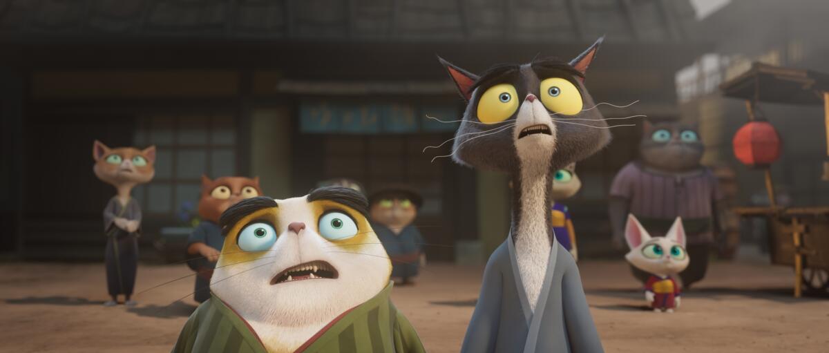 Chuck, left, and Ichiro in a scene from 'Paws of Fury: The Legend of Hank'