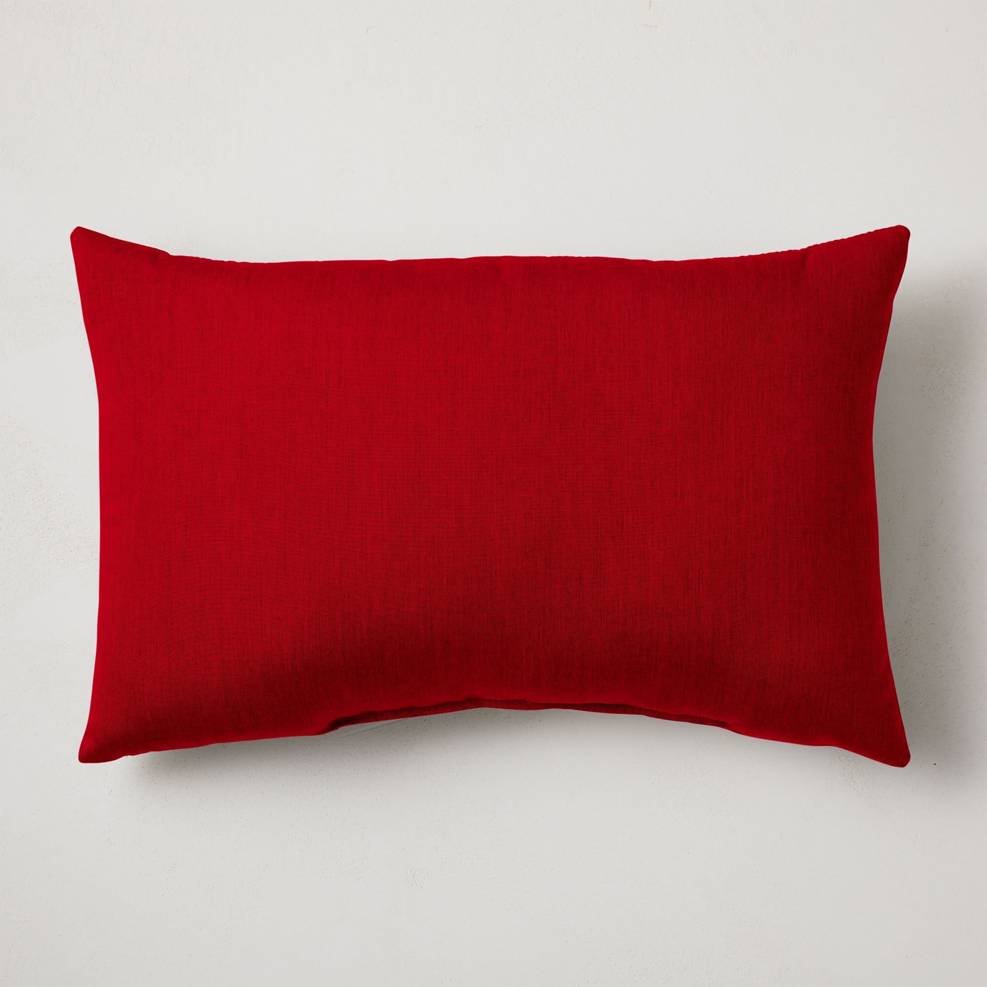 A red throw pillow 