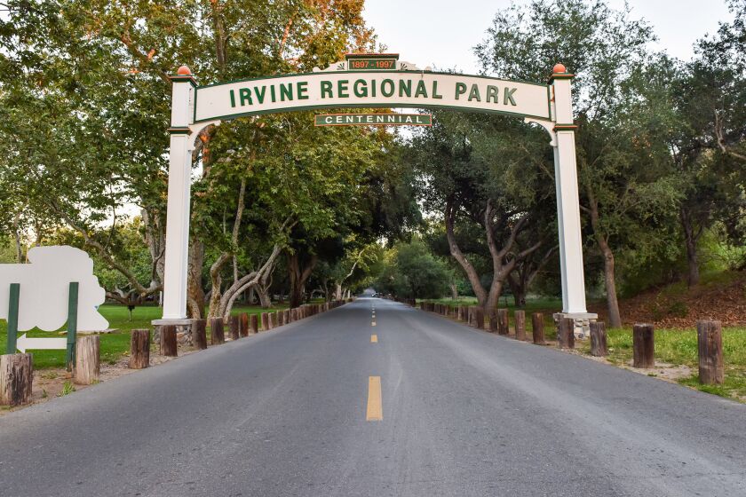 The entrance to Irvine Regional Park in Orange.