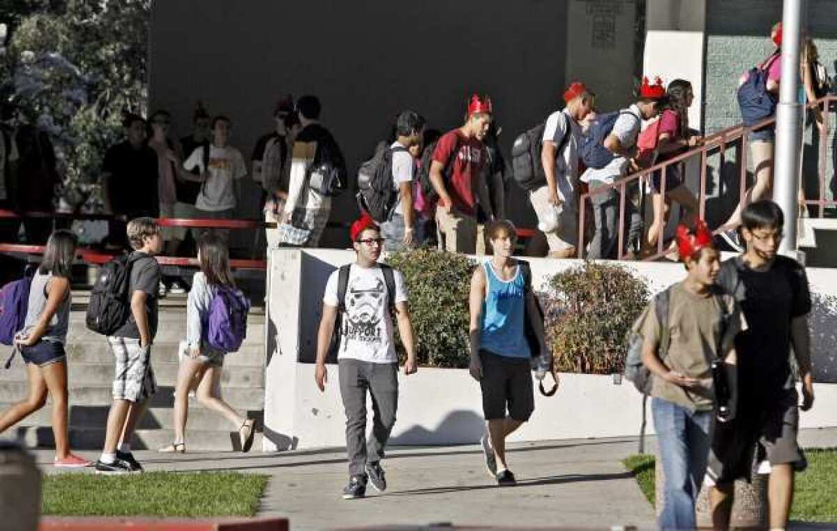 La Canada High School, where a power outage put a crimp in the schedule on Monday, Sept. 17, 2012.