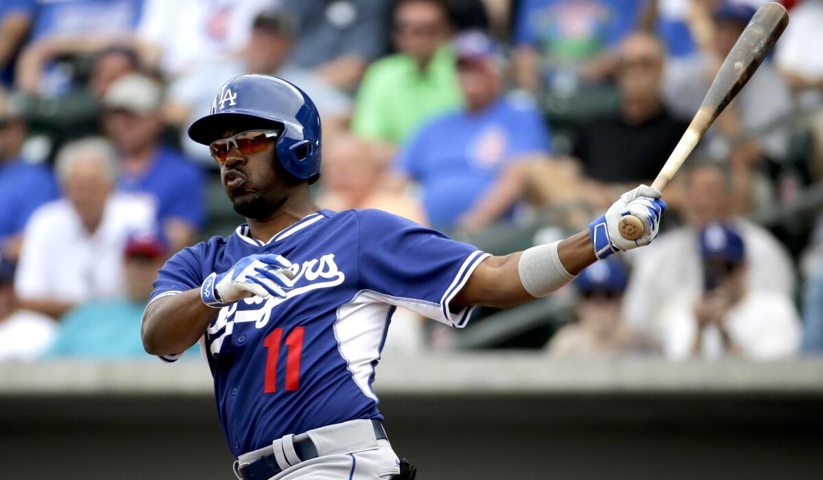 Dodgers shortstop Jimmy Rollins has seven hits in 19 at-bats this spring.