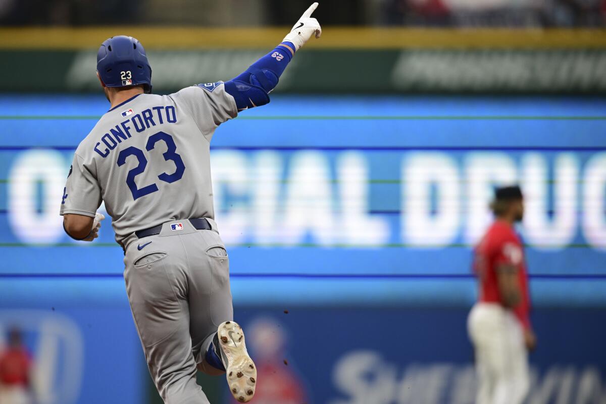 Max Muncy, Michael Conforto come alive on offense as Dodgers defeat Guardians - Los Angeles Times