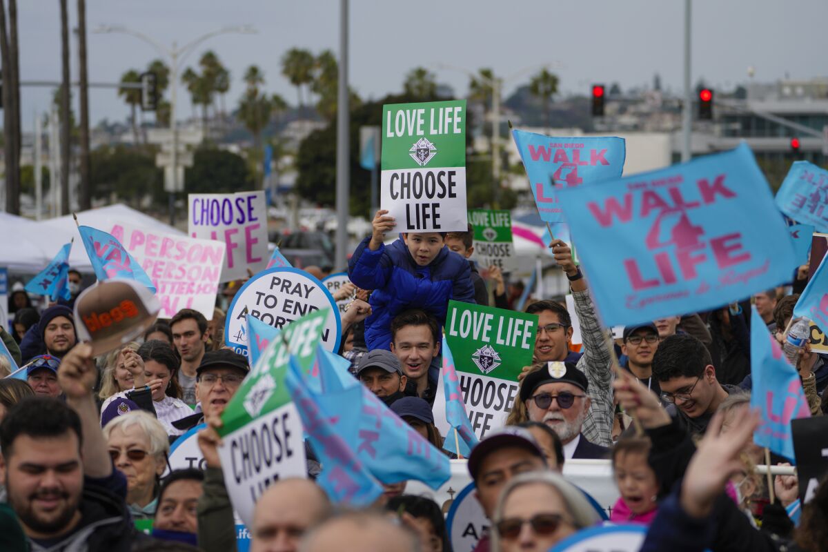 Several hundred people took part in the rally and the march for the 10th Annual San Diego Walk for Life.