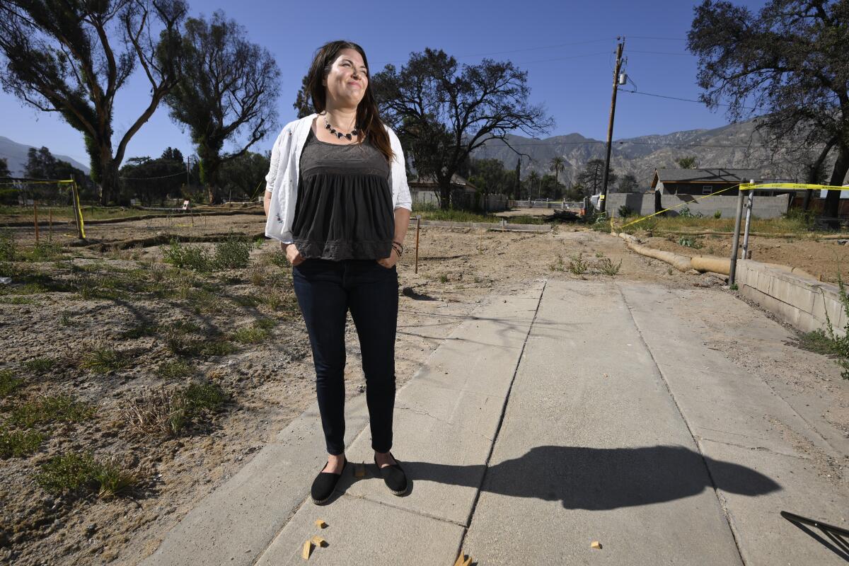 Jennie Marie Mahalick Petrini decided to rebuild while others are choosing to sell their burned lots.