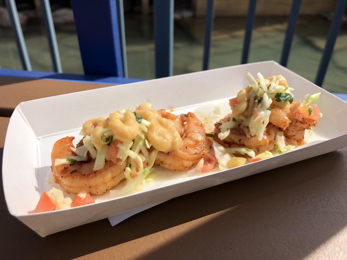 Grilled Shrimp Tacos at the 2020 Disney California Adventure Food & Wine Festival.