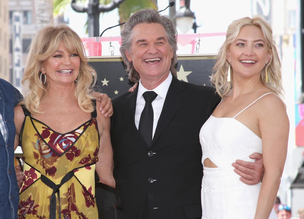 Goldie Hawn, Kurt Russell and Kate Hudson at Thursday's Walk of Fame ceremony.