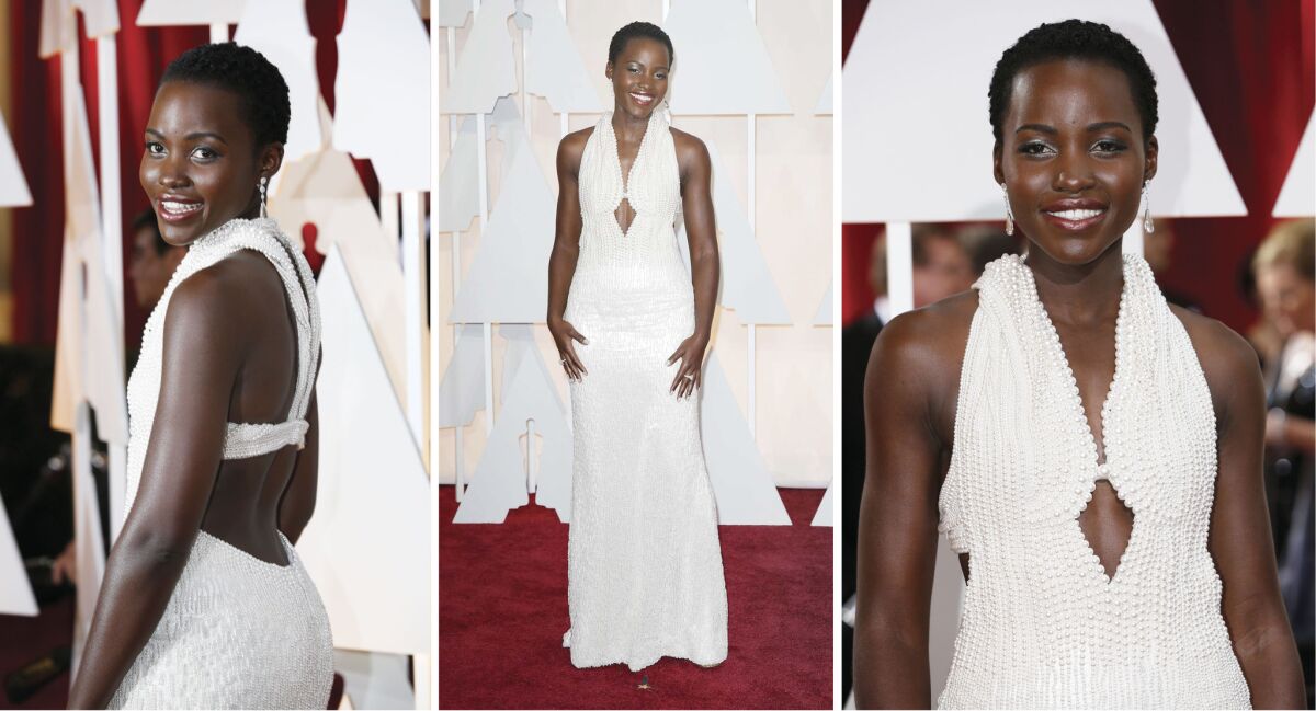 Lupita Nyong'o during the arrivals at the 87th Annual Academy Awards on Feb. 22 at the Dolby Theatre at Hollywood & Highland Center in Hollywood.