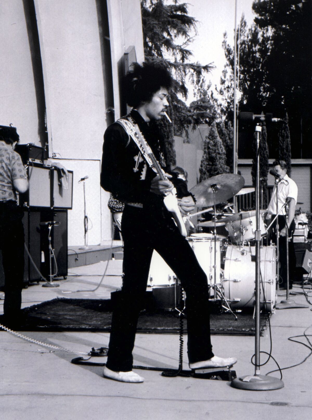Jimi Hendrix in rehearsal at the Hollywood Bowl