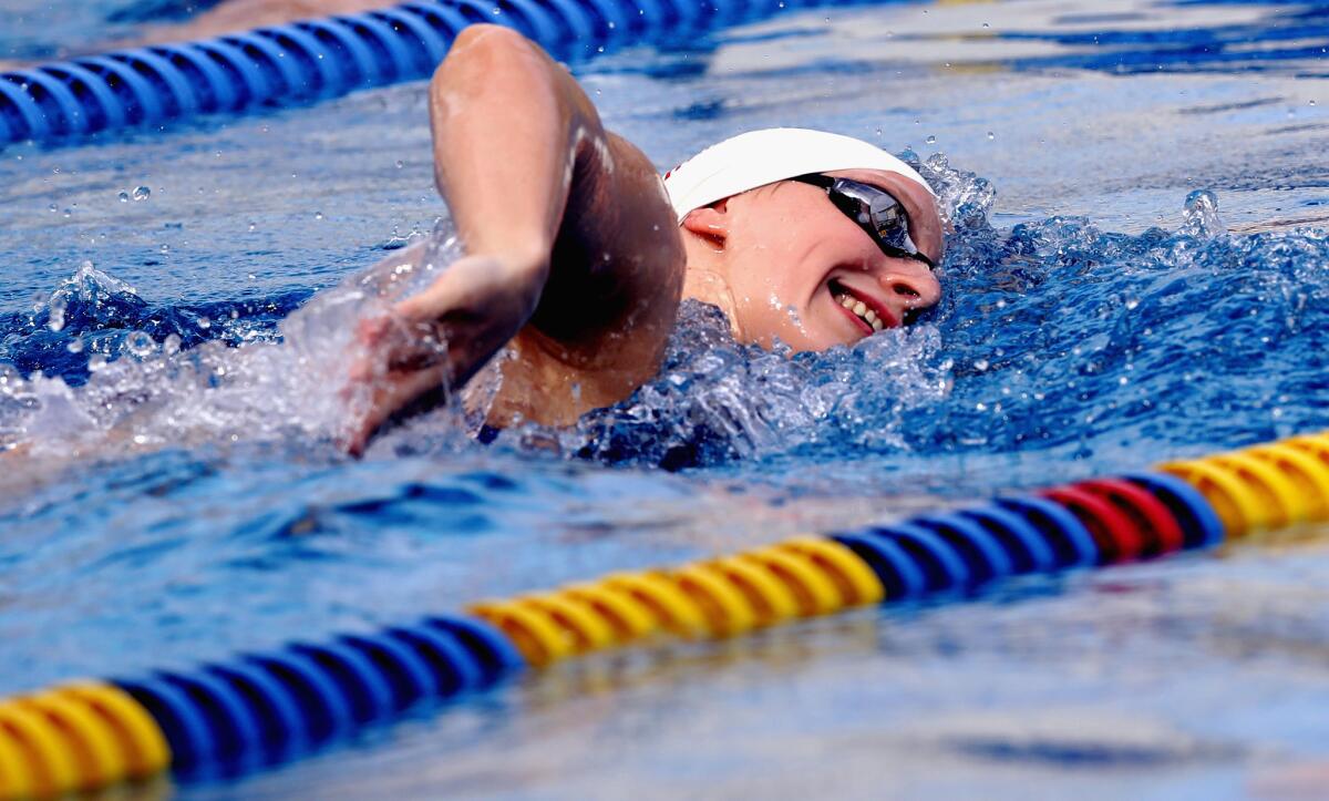 U.S. swimmer Katie Ledecky in training on July 16.