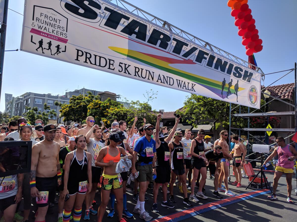The San Diego Pride 5K, pictured in 2018, is a virtual event this year.
