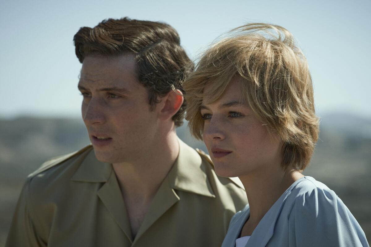 Josh O'Connor and Emma Corrin star as Prince Charles and Princess Diana in "The Crown."