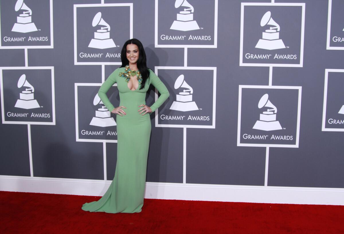 Katy Perry arrives for the 55th Annual Grammy Awards at Staples Center earlier this year.