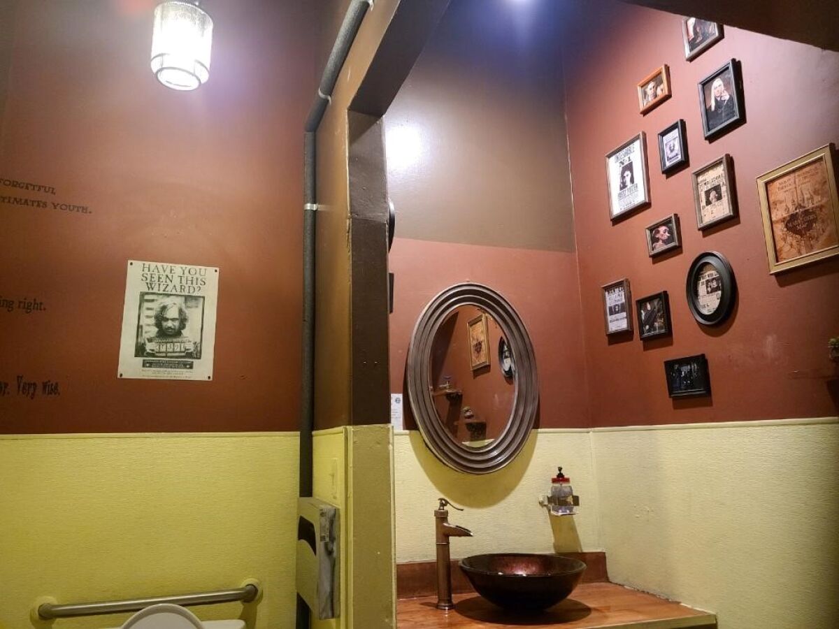 Yeeha Boba Tea's Harry Potter-themed restroom.