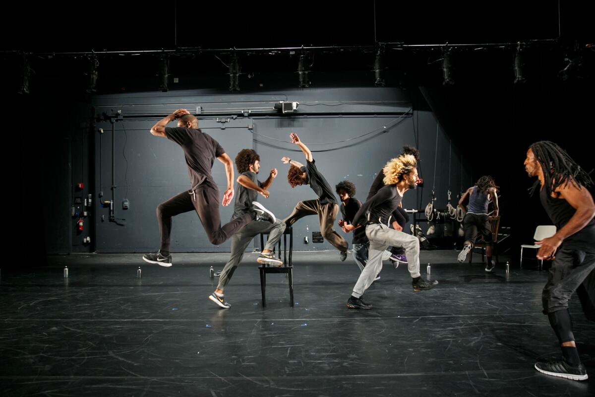 Companhia Urbana de Dança rehearses "Na Pista" on Wednesday at REDCAT.