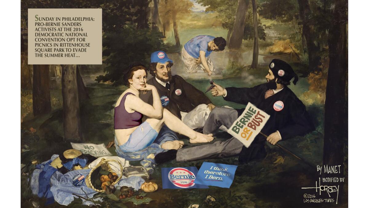 Scenes of picnicking protesters in Philadelphia were reminiscent of Édouard Manet's most famous painting, "Le Déjeuner sur l’herbe."