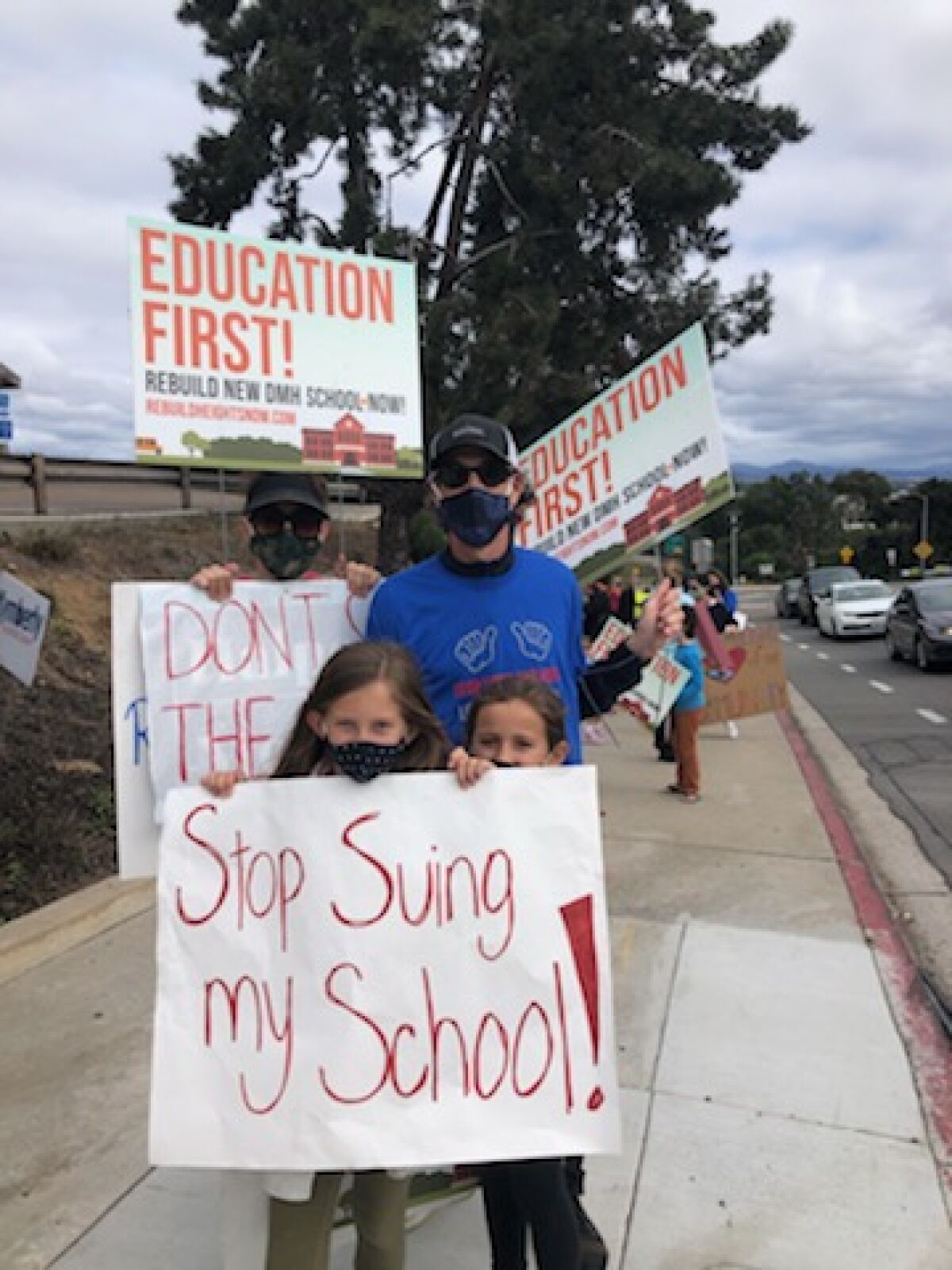 The “Stand Up for the Heights” rally on Del Mar Heights Road.