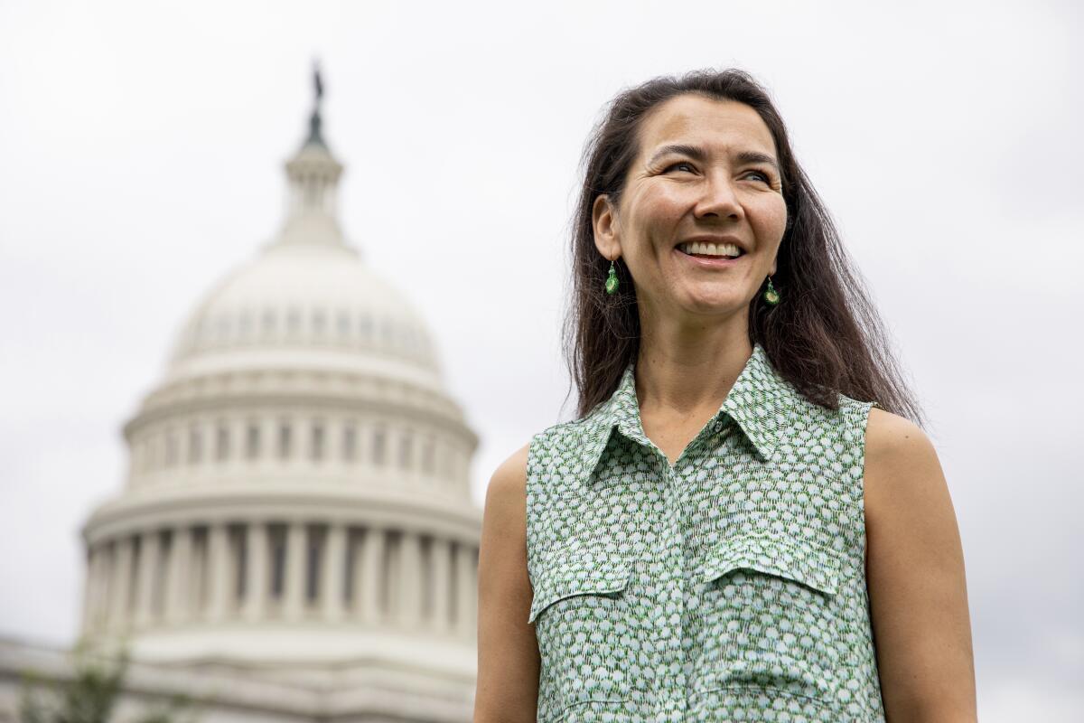 Rep.-elect Mary Peltola, D-Alaska, poses for a portrait at the U.S. Capitol in Washington on Monday, Sept. 12, 2022. (AP Photo/Amanda Andrade-Rhoades)