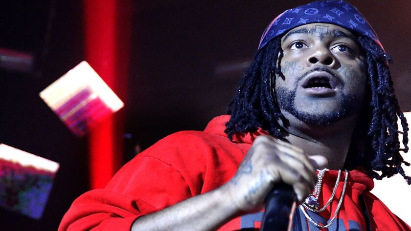 L.A. rapper 03 Greedo, facing prison after pleading guilty to gun and drug charges, takes to the Globe Theatre stage for what might be one of his final concerts in years.