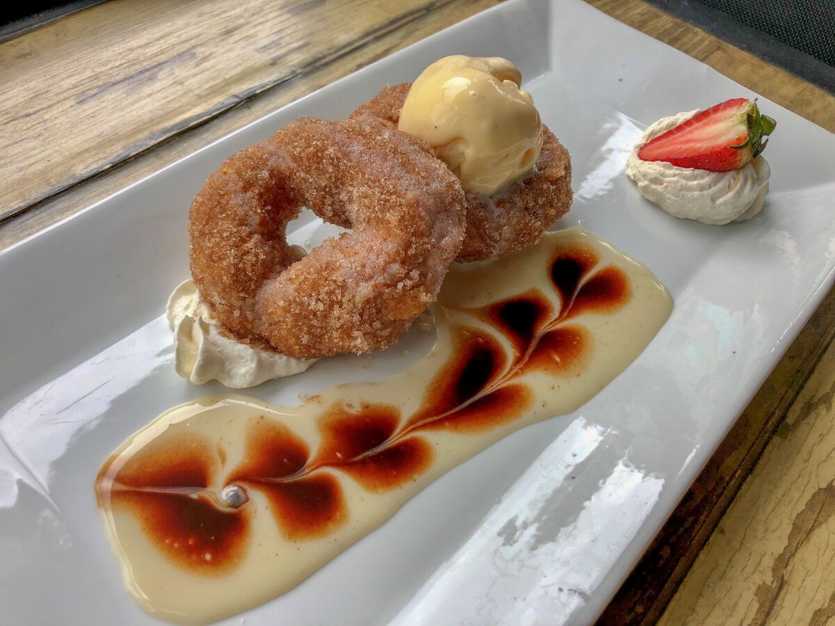Churro doughtnuts are a gourmet dessert at The Corner Drafthouse in Bankers Hill.