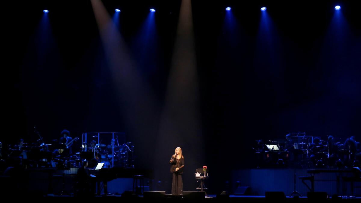 Barbra Streisand at Staples Center on Tuesday night.