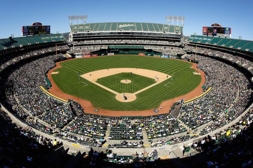 OAKLAND, CA - JUNE 16: A general view during the Oakland Athletics game against the Seattle Mariners at O.co Coliseum on June 16, 2013 in Oakland, California. (Photo by Ezra Shaw/Getty Images) ** OUTS - ELSENT, FPG - OUTS * NM, PH, VA if sourced by CT, LA or MoD **