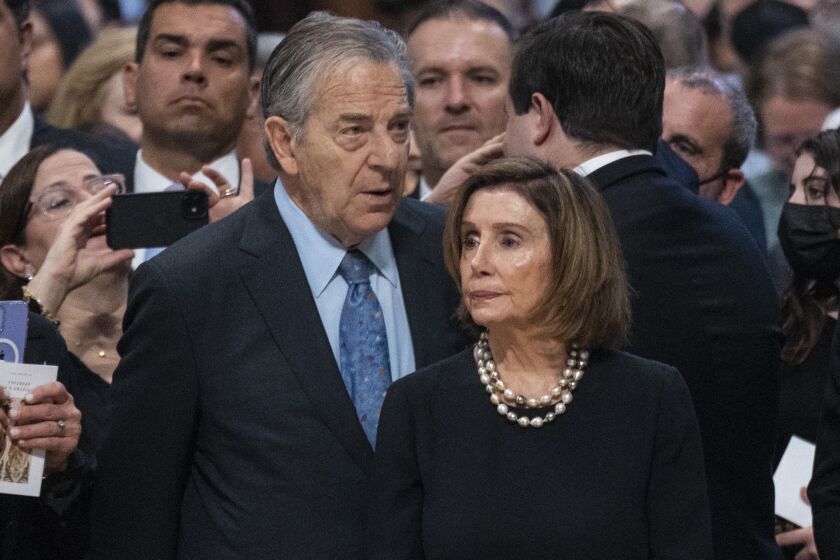 Nancy Pelosi and her husband Paul Pelosi attend a Holy Mass at St. Peter's Basilica in June.