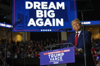 Republican presidential nominee President Donald Trump speaks at a campaign rally.