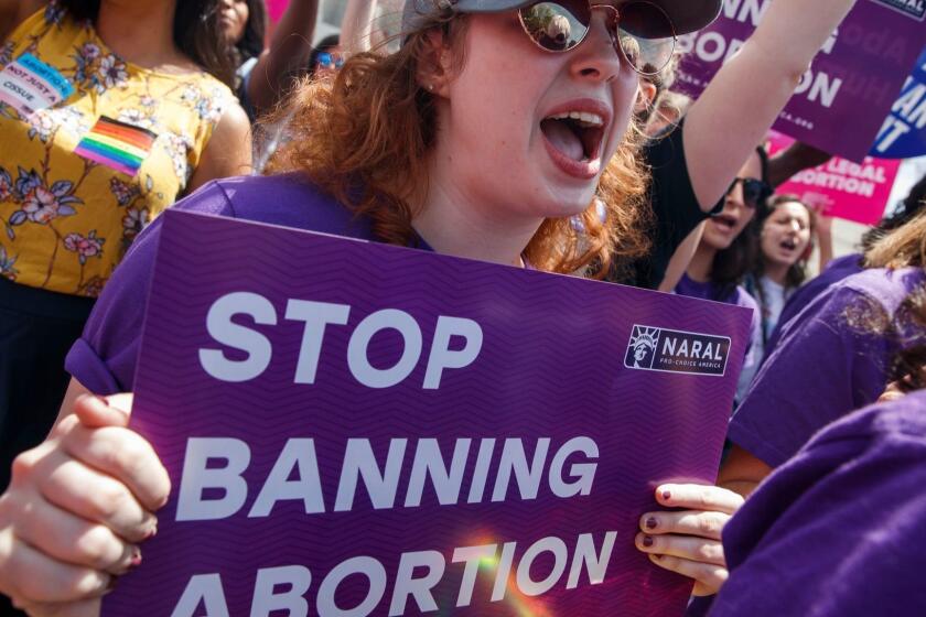 Mandatory Credit: Photo by SHAWN THEW/EPA-EFE/REX (10242838g) Pro-abortion rights activists protest at the Supreme Court in Washington, DC, USA, 21 May 2019. Nationwide protests have activists calling for reproductive freedom and a halt to new laws limiting abortion services. Activsts protest at the US Supreme Court in response to Alabama, Georgia and Missouri passing extreme anti abortion laws, Washington, USA - 21 May 2019 ** Usable by LA, CT and MoD ONLY **