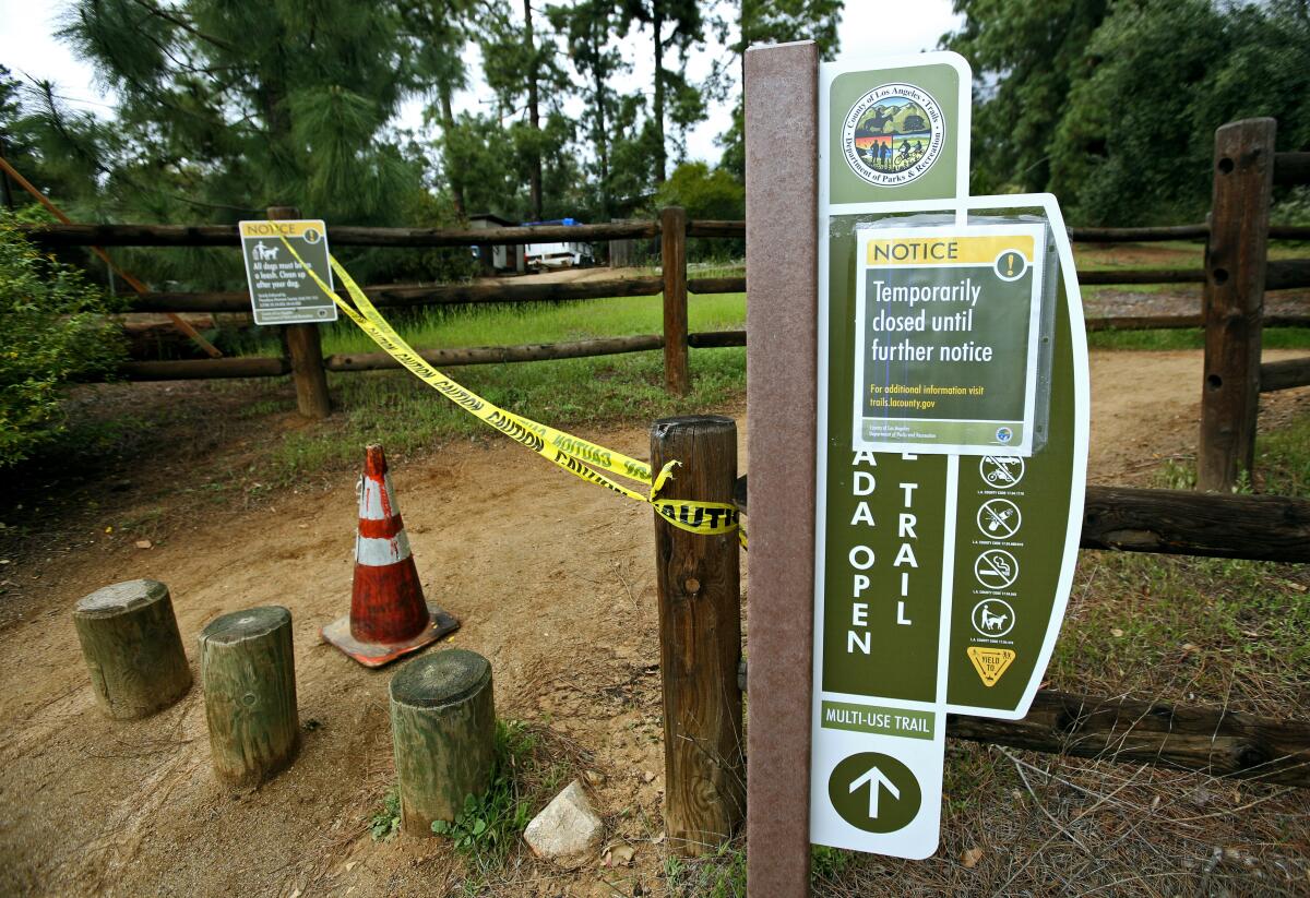 A closed trailhead