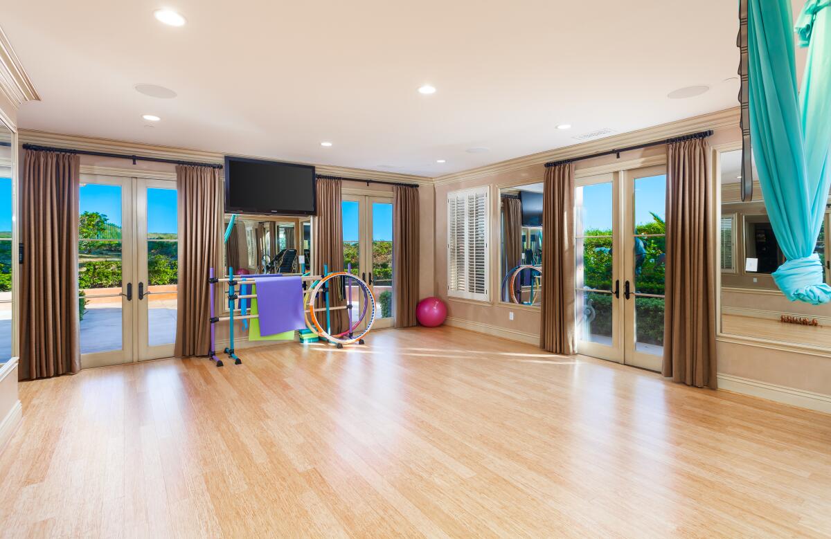 Pictured is the dance studio that is included as one of the features of the property.