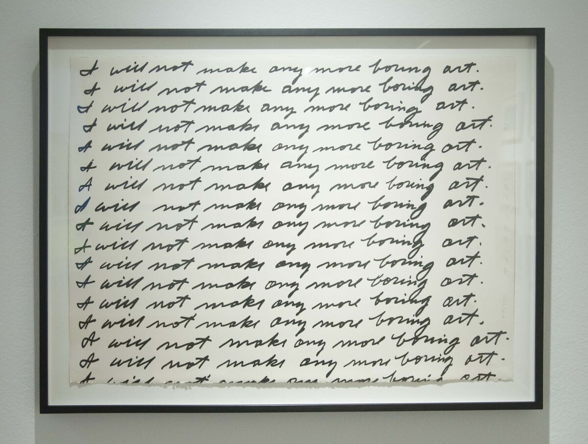 John Baldessari, "I Will Not Make Anymore Boring Art," 1971, lithograph.