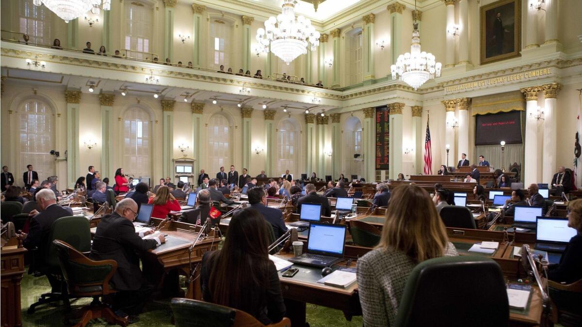 The California State Assembly on the first day of the 2018 session in Sacramento.