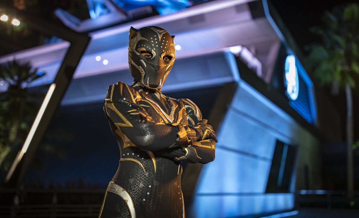 The new Black Panther warrior character debuted Nov. 11 at Disney California Adventure.