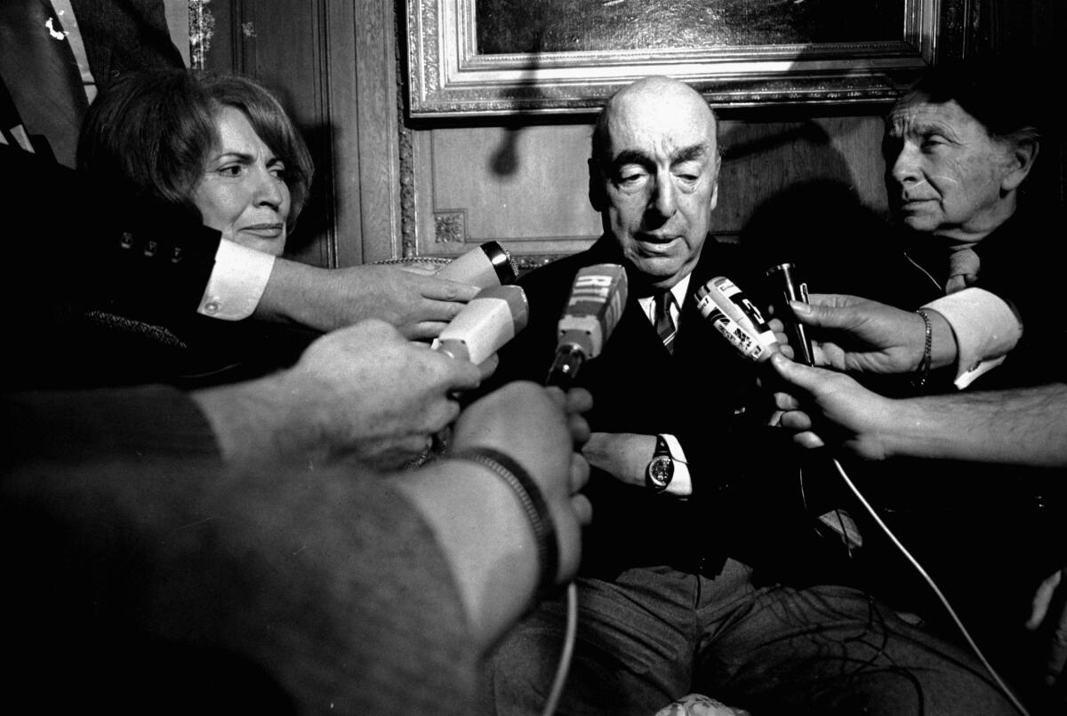 Pablo Neruda, serving as Chilean ambassador to France when he was announced as winner of the Nobel Prize for literature in 1971. His death two years later remains under scrutiny.