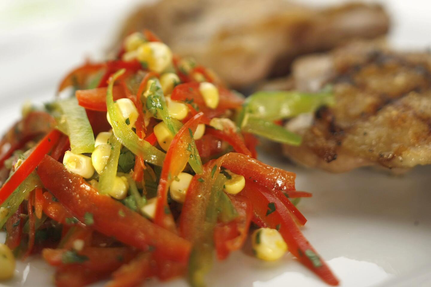 Recipe: Bell pepper and corn slaw.