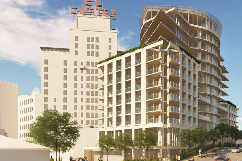 A 104-condo building from developer J Peter Block Companies is proposed directly behind the El Cortez.