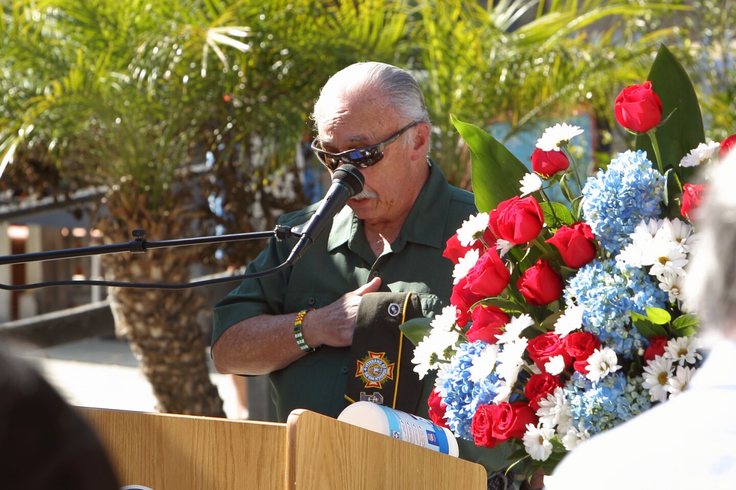 George Serhan gives the benediction at the 2021 Solana Beach Veterans Day Program