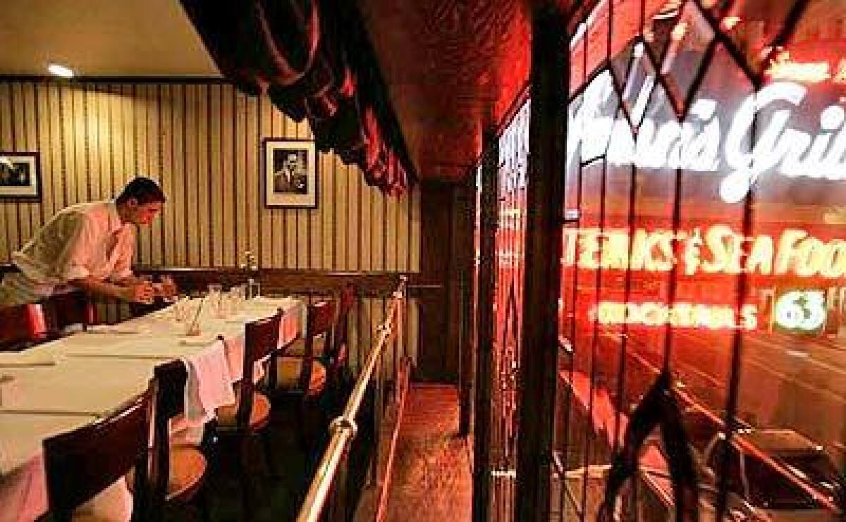If you're like Dashiell Hammett's "Falcon" detective, you'll order the chops, baked potato and sliced tomato at this San Francisco dining spot.