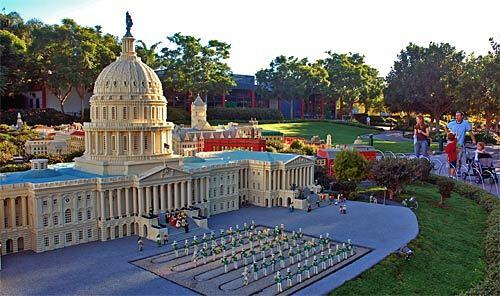 When you go to Legoland in Carlsbad, Calif., one of the exhibits you see is a scaled-down U.S. Capitol, with a matching scaled-down marching band out front.