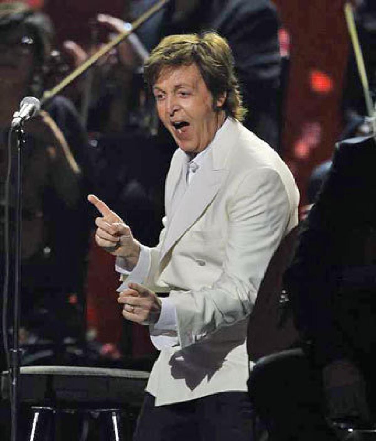 Paul McCartney at the Grammys in February.