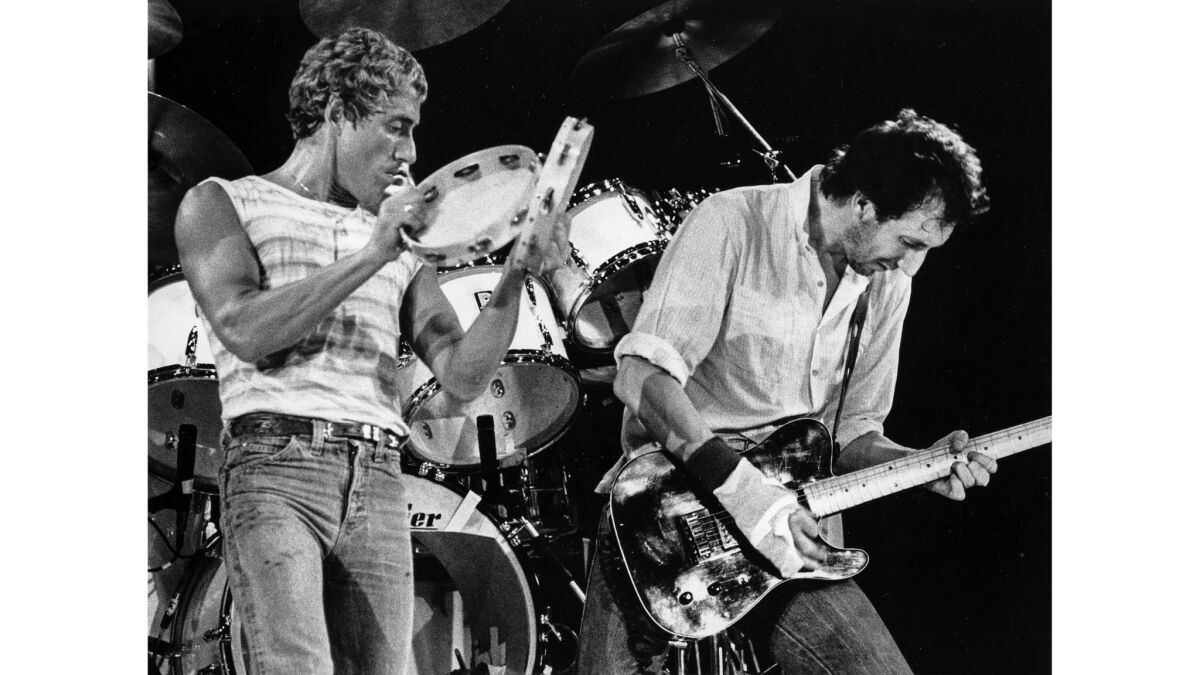 June 24, 1980: The Who's Roger Daltrey, left, and Pete Townshend.