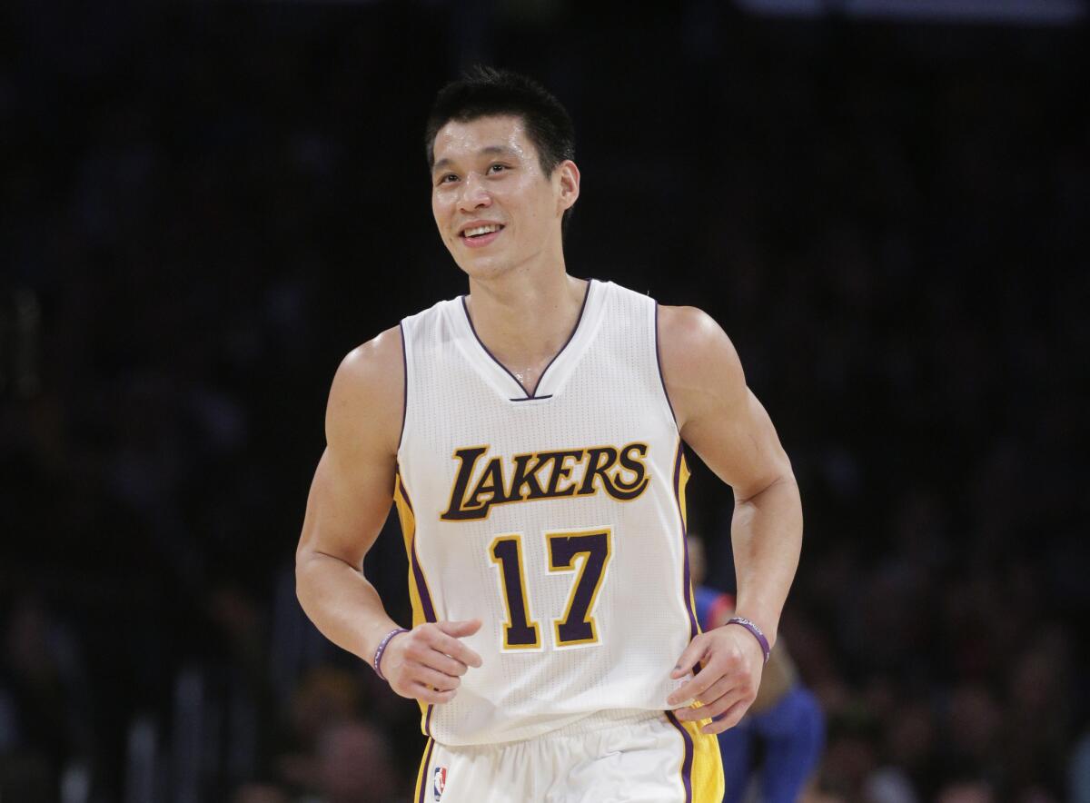 Lakers point guard Jeremy Lin scored a season-high 29 points and had five rebounds and five assists in 28 minutes during the win over the 76ers.