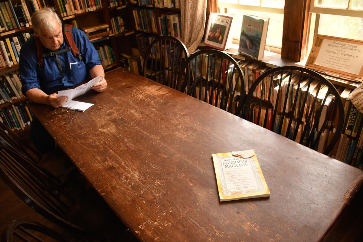 Monhegan Memorial Library, Monhegan Island, Maine. The February 1959 National Geographic includes a story on the island.