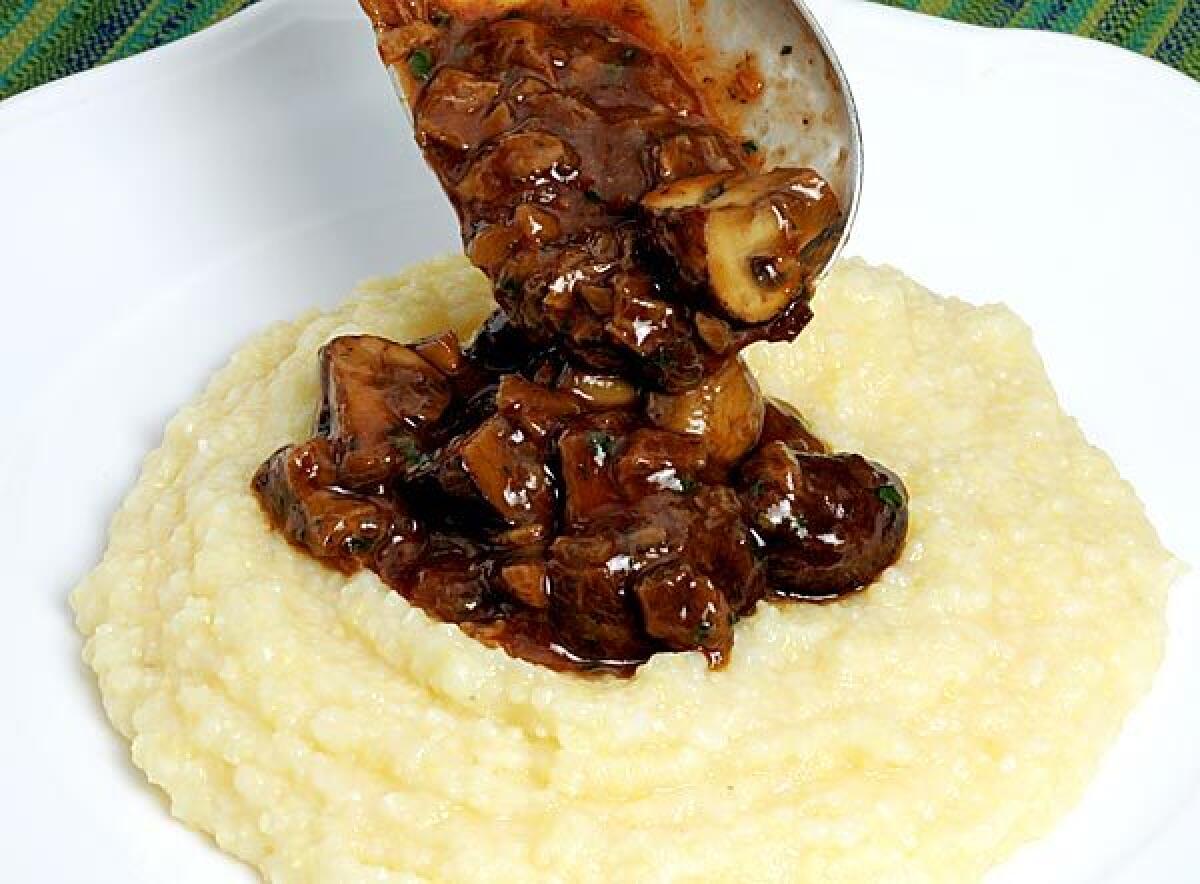 Well-made polenta is delicious by itself, but a good sauce can be made from mushrooms and not a whole lot more.