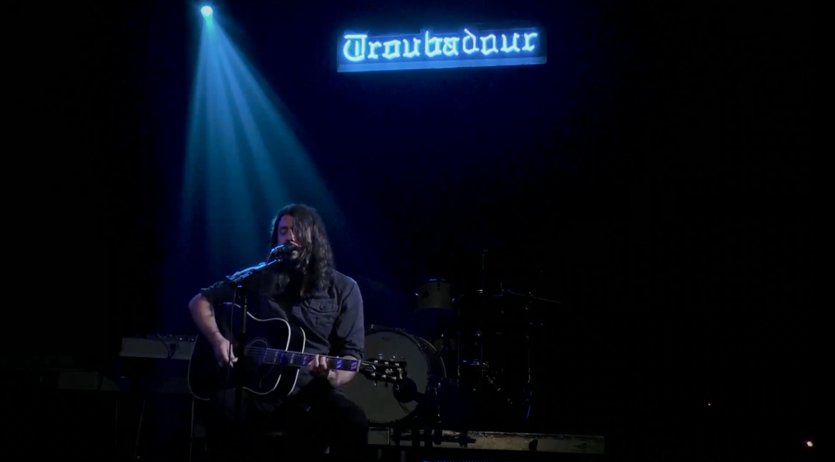 Dave Grohl of Foo Fighters performs for the Save Our Stages festival at the Troubadour.