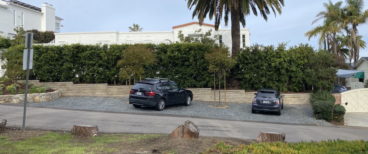 This parking configuration on Little Street is in an area that was once open to the public.