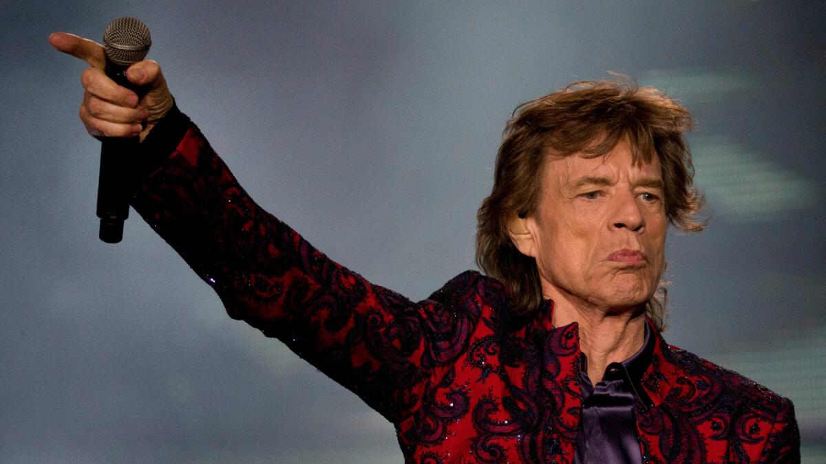 Mick Jagger performs during the Rolling Stones' Ole Tour at Foro Sol in Mexico City on March 14.